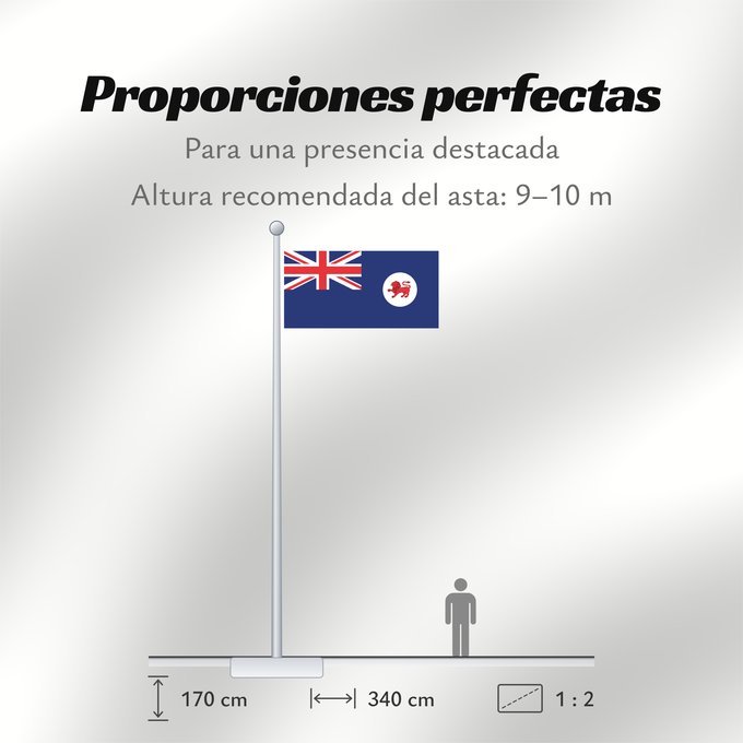 Proporciones de la bandera: Tasmania	Tasmanie	Tasmanien