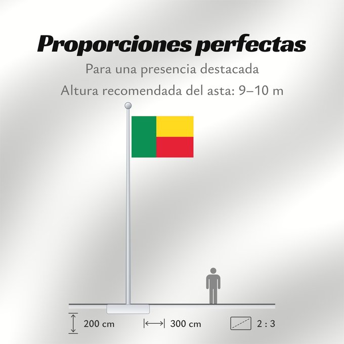 Proporciones de la bandera: Benin	Bénin	Benín	Benins	علم بنين	Banniel Benin	Σημαία του Μπενίν	Benino	Beningo bandera	پرچم بنین	Beninin	Fon Benɛɛtò sín asya	Okoloto ndi Benin	Benina	Raaya bu Bene	Àsìá ilẹ́ Bẹ̀nẹ̀