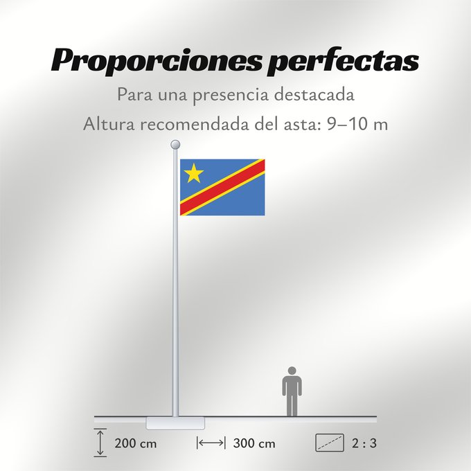 Proporciones de la bandera: Democratic Republic of the Congo The national flag of the Democratic Republic of the Congo La République démocratique du Congo Rep. Dem. del Congo Demokratischen Republik Kongo Repubblica Democratica del Congo Democratische Republiek Congo علم جمهورية الك