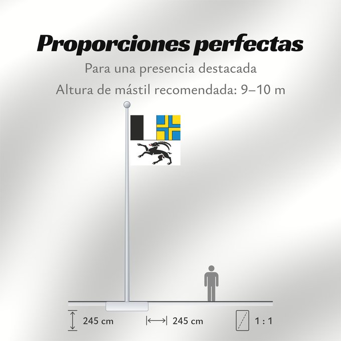 Proporciones de la bandera: Graubünden (de), Grigioni (it)