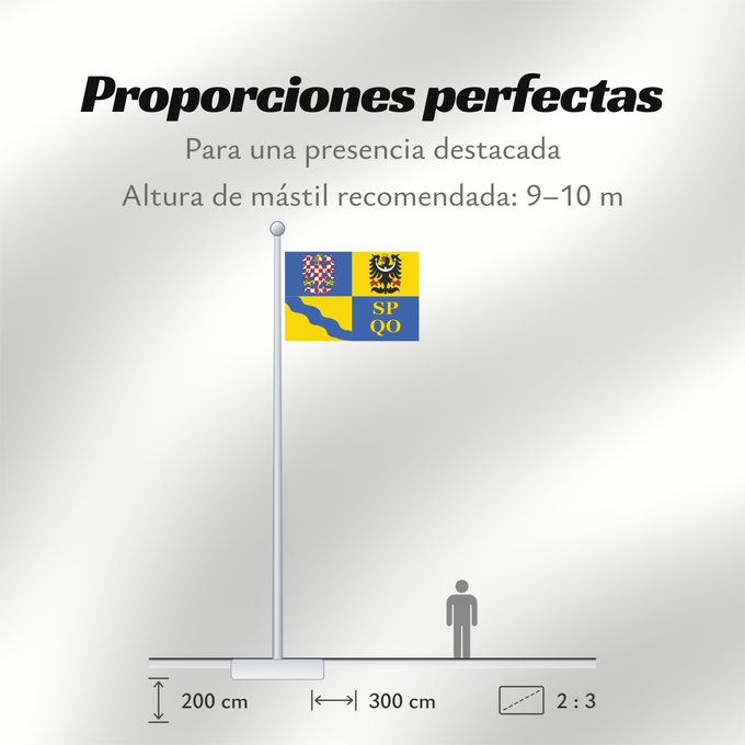 Proporciones de la bandera: Olomouc Region	Région d'Olomouc	Región de Olomouc	Region Olomouc	Olomouckého kraje