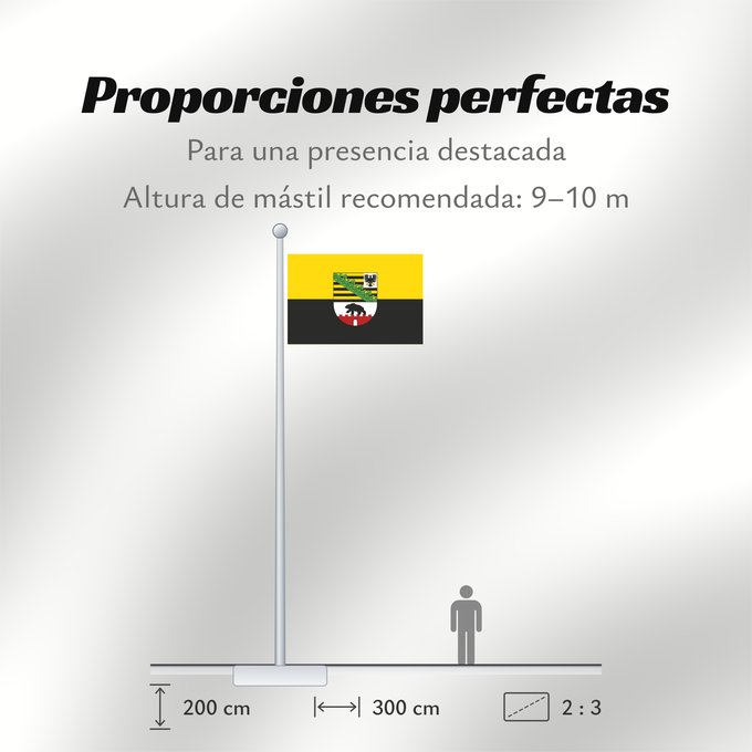 Proporciones de la bandera: Saxony-Anhalt	Saxony-Anhalt 	Saxe-Anhalt	Sajonia-Anhalt	Sachsen-Anhalt	Sassonia-Anhalt
