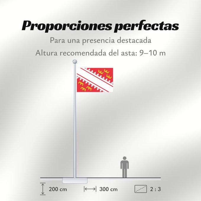 Proporciones de la bandera: Alsace	L’Alsace	Alsacia	Französischen Region Elsass	Alsazia