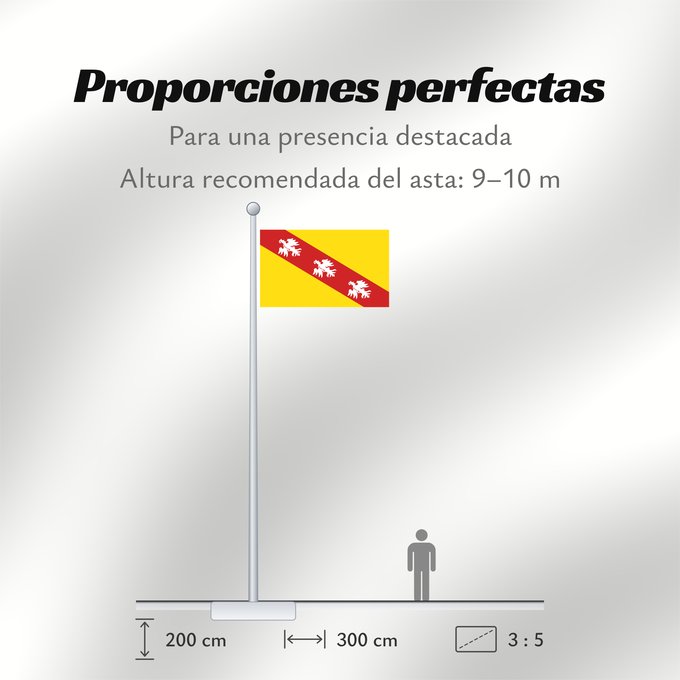Proporciones de la bandera: Lorraine	Region Lorraine in France	Région Lorraine en France	Lorena 	Lorena