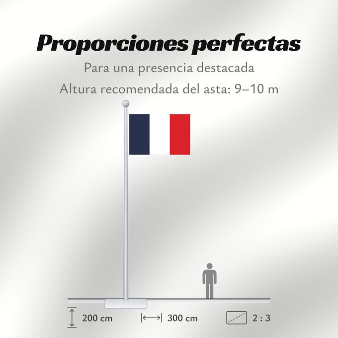 Proporciones de la bandera: France	Francia	Frankreich	France in #002654, #FFFFFF, #CE1126