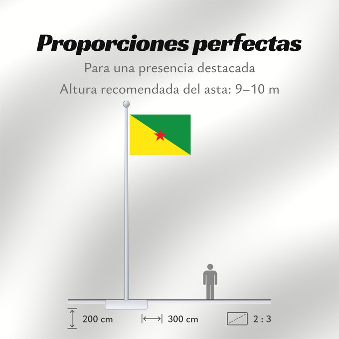 Proporciones de la bandera: French Guiana Guyane Guayana Francesa Französisch-Guayana Guyana Francese