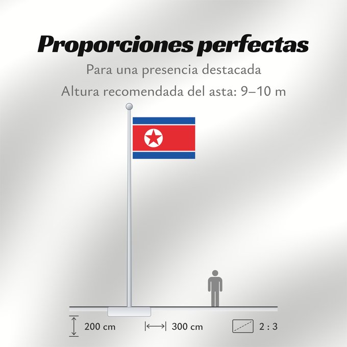 Proporciones de la bandera: North Korea Korea (Democratic People's Republic) (North Korea) Corée du Nord Corea del Norte Nordkorea Corea del Nord Noord-Korea Coreia do Norte Korei Północnej Corea d o Norte علم كوريا الشمالية Национално знаме на Северна Корея উত্তর কোরিয়ার জাতীয় পত