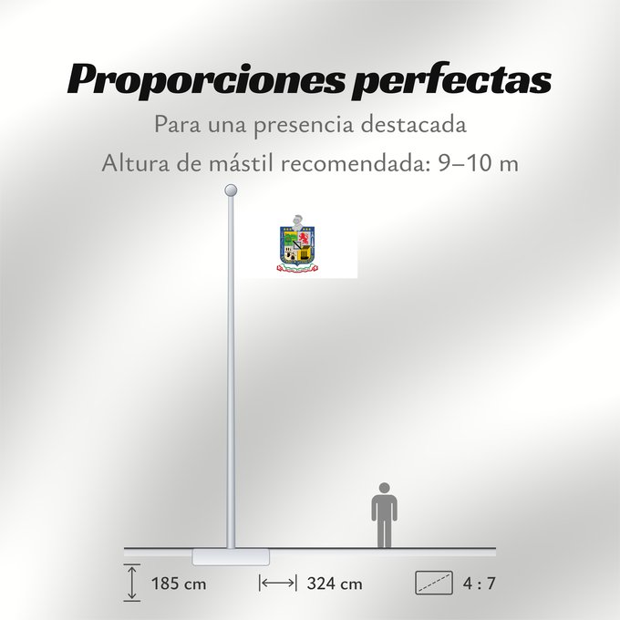 Proporciones de la bandera: Nuevo Leon	Nuevo León
