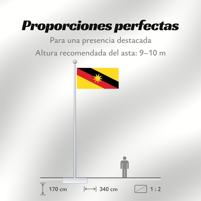 Proporciones de la bandera: Sarawak	Malaysian state of Sarawak	Sarawak 