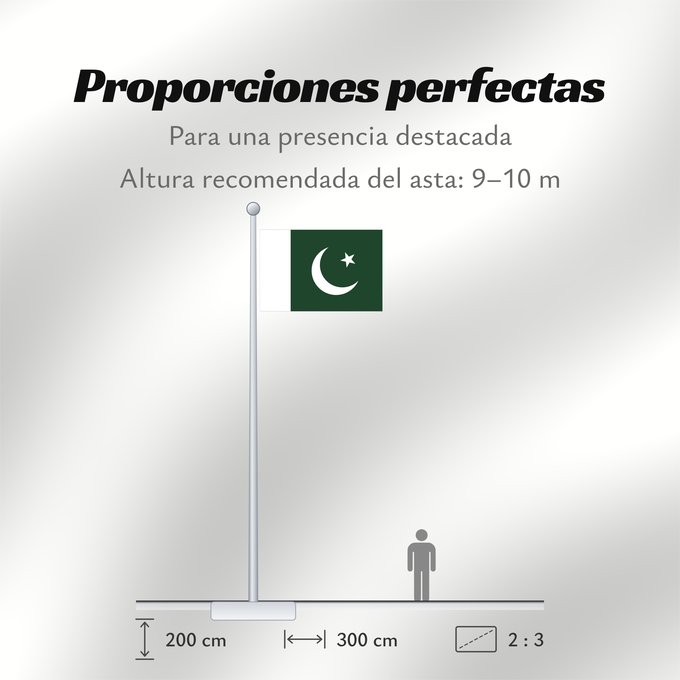 Proporciones de la bandera: Pakistan Pakistan Pakistán Paquistão علم باكستان পাকিস্তানের জাতীয় পতাকা পাকিস্তানর ফিরালহান Pakistano पाकिस्तान का ध्वज ପାକିସ୍ତାନୀ ଝଣ୍ଡା ਪਾਕਿਸਤਾਨ ਦਾ ਕੌਮੀ ਝੰਡਾ د پاکستان بيرغ Флаг Пакистана Pakistana பாக்கித்தான் கொடி Прапор Пакистану پاکستان کا پرچم