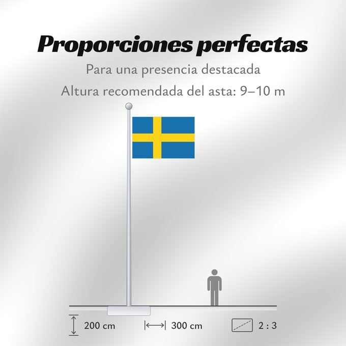 Proporciones de la bandera: Sweden Suède Suecia Schweden Svezia