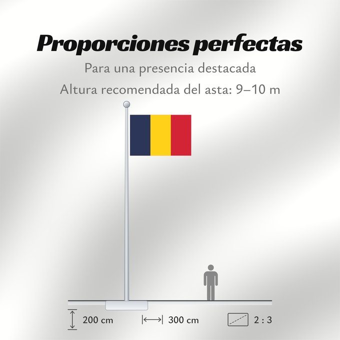 Proporciones de la bandera: Chad	National du Tchad	Chad. Proporción 2 3	Tschad	Ciad	Tsjaad	علم تشاد	Ĉado	Ciadului	Čada	Tchads