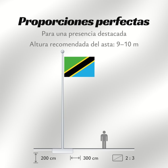 Proporciones de la bandera: Tanzania	Tanzania, United Republic of	Tanzanie	Tansania, Vereinigte Republik