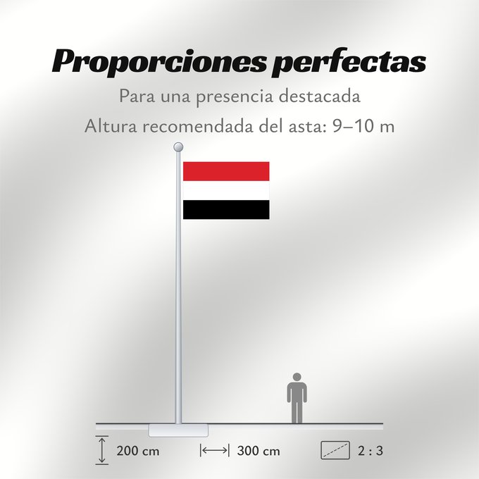Proporciones de la bandera: Yemen	Yémen	Yemen. Proporciones 2 3	Jemen	ﻋﻠﻢ الجمهورية ﺍﻟﻴﻤنية	Jemeno	Флаг Йемена	Jemna
