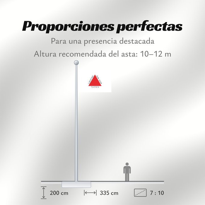 Proporciones de la bandera: Minas Gerais	Brazilian state of Minas Gerais is based on state law 2793 from 8 January 1963, which describes the flag as follows In the centre of a white rectangle in the format 20 units by 14 units is a red equilateral triangle with a side length of 8 un