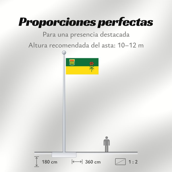 Proporciones de la bandera: Saskatchewan Banniel proviñs Saskatchewan, Kanada