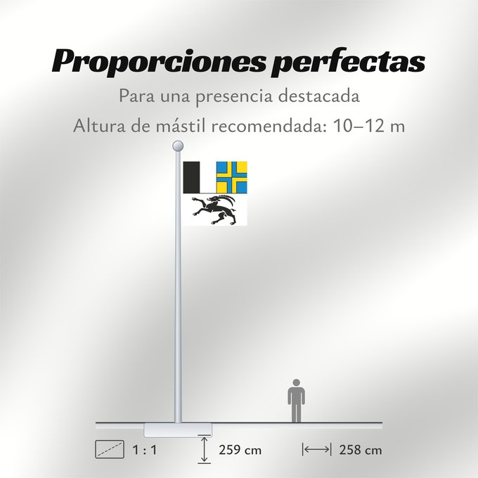 Proporciones de la bandera: Graubünden (de), Grigioni (it)