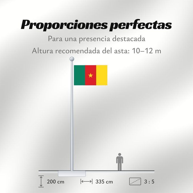 Proporciones de la bandera: Cameroon Cameroun Camerún Kamerun Camerun ক্যামেরুনের পতাকা। Kamerunu Kameruno پرچم کامرون Fändel vum Kamerun Знаме на Камерун Camerunului Kameruna Kameruns