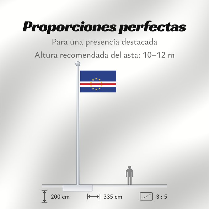 Proporciones de la bandera: Cape Verde Cap-Vert Cabo Verde Kap Verde Capo Verde Kaapverdië Cabo Verde Zelenortskih otokov Kap Verdes