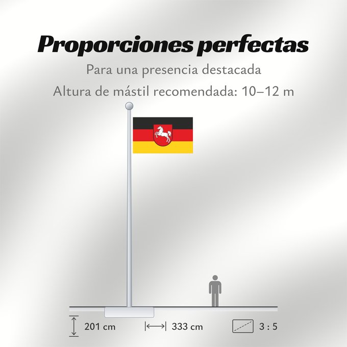 Proporciones de la bandera: Lower Saxony	Baja Sajonia	Niedersachsen	Bassa Sassonia
