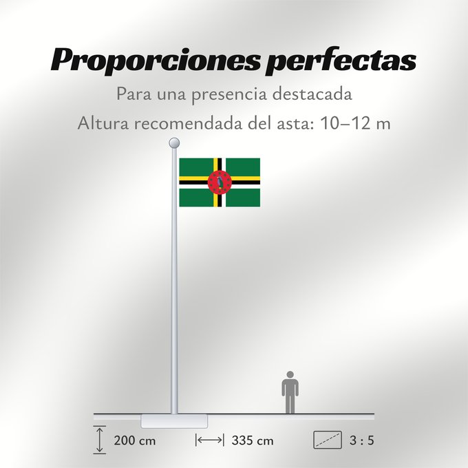Proporciones de la bandera: Dominica Dominique Dominica lipp Dominican ドミニカ国の国旗 Флаг Доминики Dominike Dominicas