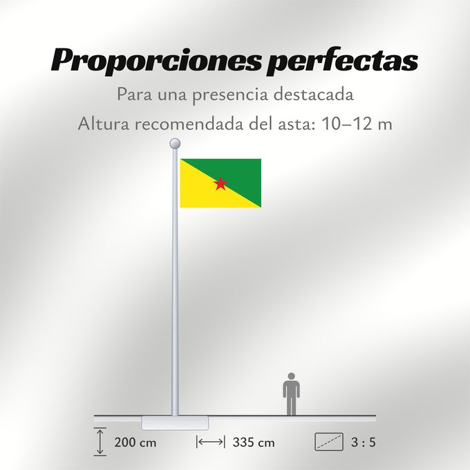 Proporciones de la bandera: French Guiana	Guyane	Guayana Francesa	Französisch-Guayana	Guyana Francese
