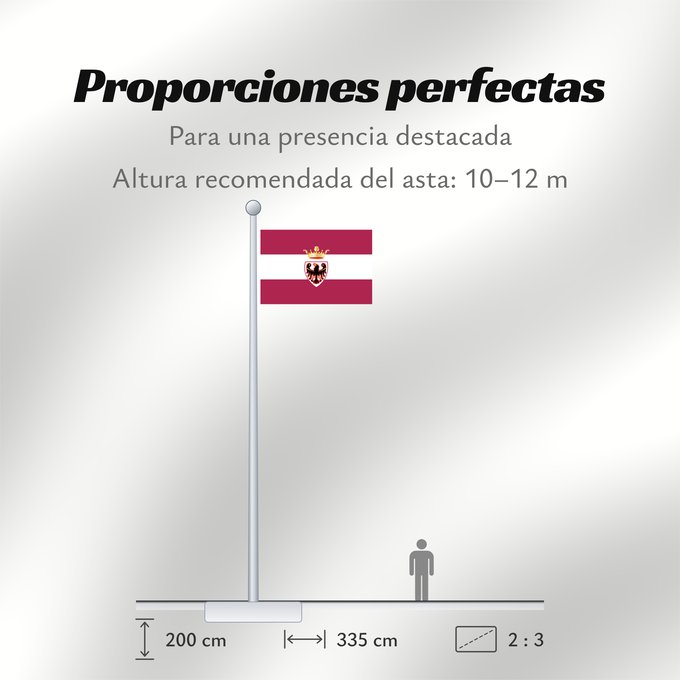 Proporciones de la bandera: Trento Province	Autonomous Province of Trento - Trentino	Province Autonome de Trente - Trentin	Provincia Autónoma de Trento - Trentino	Autonomen Provinz Trient - Trentino/Welschtirol	Provincia Autonoma di Trento - Trentino	Autonome Provincie Trente - Tren