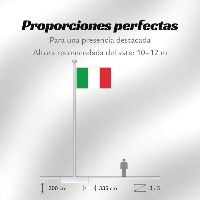 Proporciones de la bandera: Italy	Italie	Italia	Italien