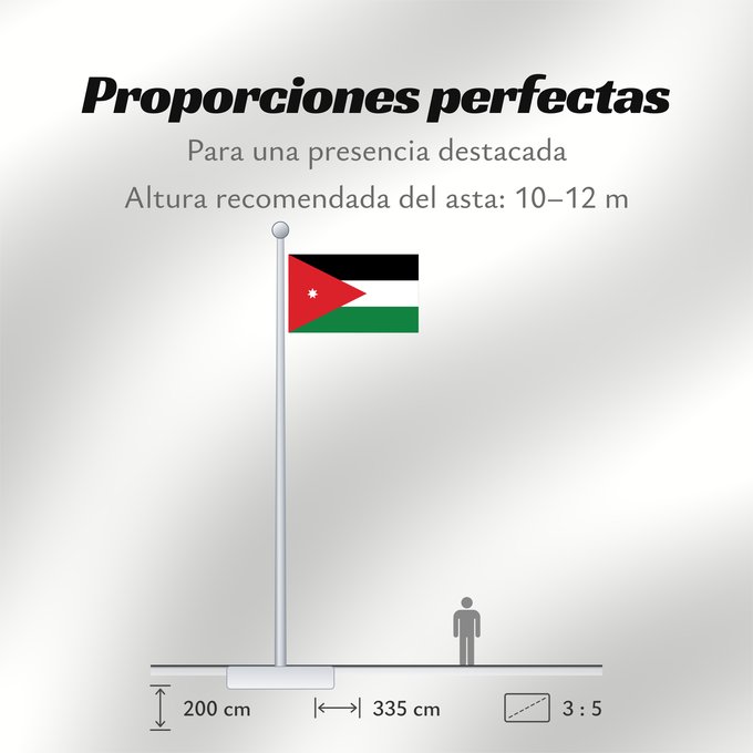 Proporciones de la bandera: Jordan	Jordanie	Jordania	Jordanien	Giordania	Jordanië	علم الأردن	Jordanio	Iordaniei	Флаг Иордании	Jordanije	Ürdün