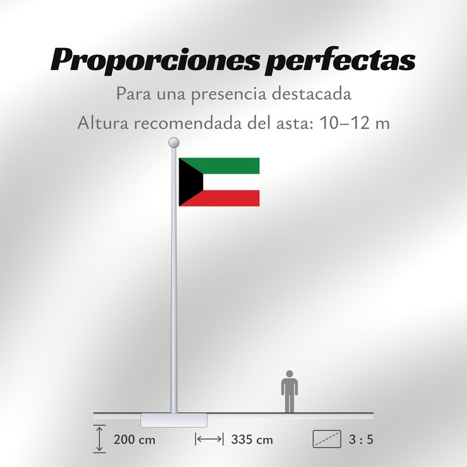 Proporciones de la bandera: Kuwait	Koweït	Kuwaitlabel QS Les