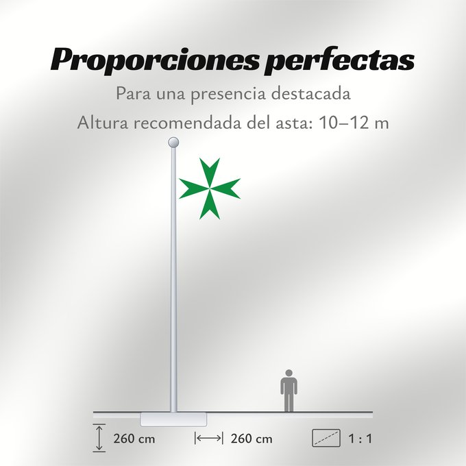 Proporciones de la bandera: Militärischer und Hospitalischer Orden des Heiligen Lazarus von Jerusalem