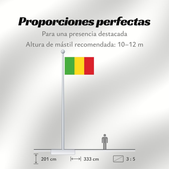 Proporciones de la bandera: Mali	Malí	علم مالي	Mali finifana	Malija	Raaya bu Mali