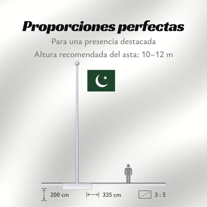 Proporciones de la bandera: Pakistan Pakistan Pakistán Paquistão علم باكستان পাকিস্তানের জাতীয় পতাকা পাকিস্তানর ফিরালহান Pakistano पाकिस्तान का ध्वज ପାକିସ୍ତାନୀ ଝଣ୍ଡା ਪਾਕਿਸਤਾਨ ਦਾ ਕੌਮੀ ਝੰਡਾ د پاکستان بيرغ Флаг Пакистана Pakistana பாக்கித்தான் கொடி Прапор Пакистану پاکستان کا پرچم