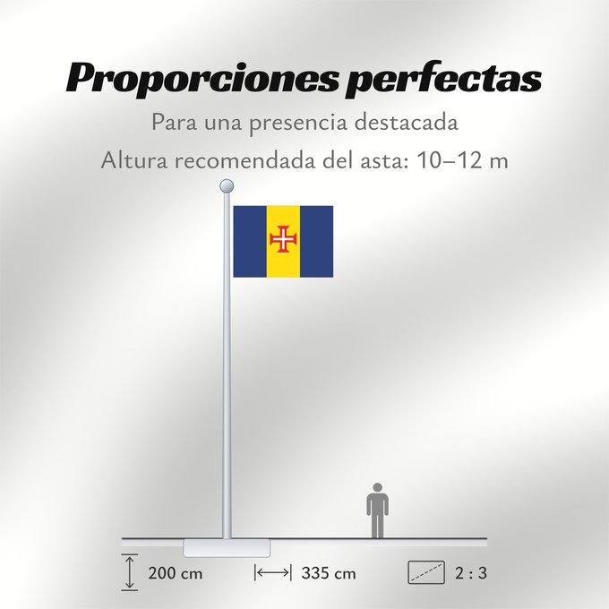 Proporciones de la bandera: Madeira	Autonomous Region of Madeira, Portugal	Madera	Região Autónoma da Madeira