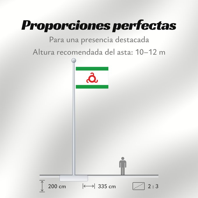 Proporciones de la bandera: Ingushetia Republic of Ingushetia Inguschetien Inguscezia Флаг Ингушетии