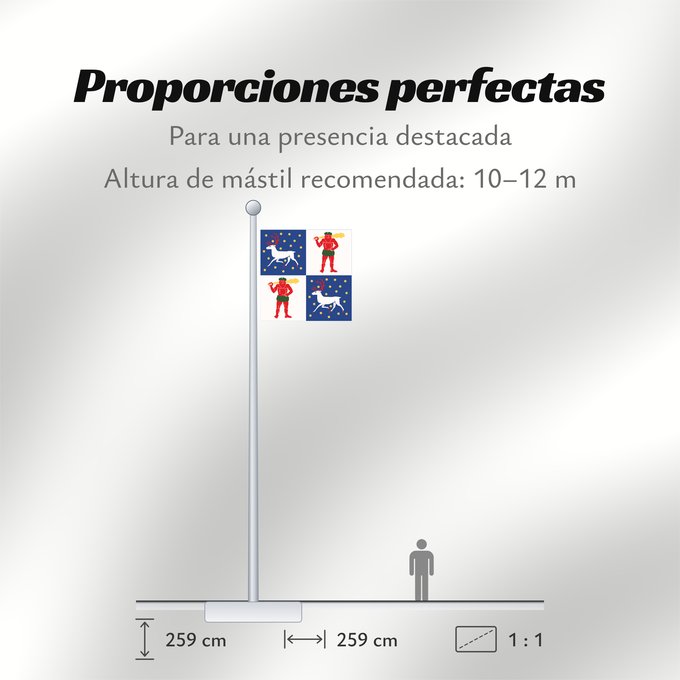 Proporciones de la bandera: Norrbottens län vapenflagga	Norrbotten County in Sweden	Norrbotten	Norrbottens läns vapenflagga