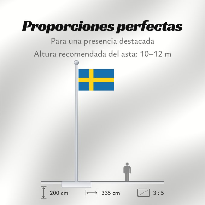 Proporciones de la bandera: Sweden	Suède	Suecia	Schweden	Svezia