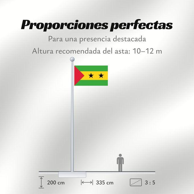 Proporciones de la bandera: Sao Tome and Principe Sao Tomé-et-Principe Santo Tomé y Príncipe São Tomé und Príncipe Sao Tome e Principe