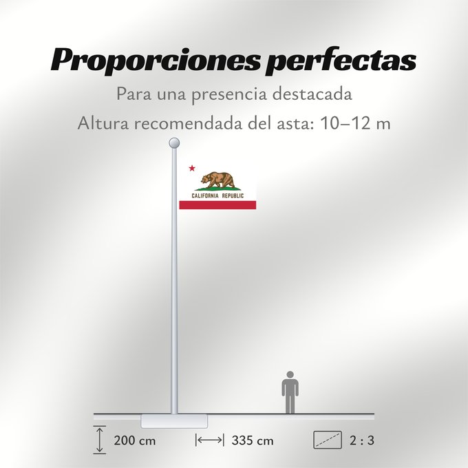 Proporciones de la bandera: California	Californie	Kalifornien	Californië	ᎠᏕᎳᏧᏢᎢ ᎦᏓᏘ	Ka hae Kaleponi	דגל מדינת קליפורניה	Californiae	Ahééháshį́į́h Hahoodzo bidah naatʼaʼí	Флаг Калифорнии	Američke savezne države Kalifornije	ⴰⵙⴻⵏⵢⴰⵍ ⵏ ⴽⴰⵍⵉⴼⵓⵕⵏⵢⴰ