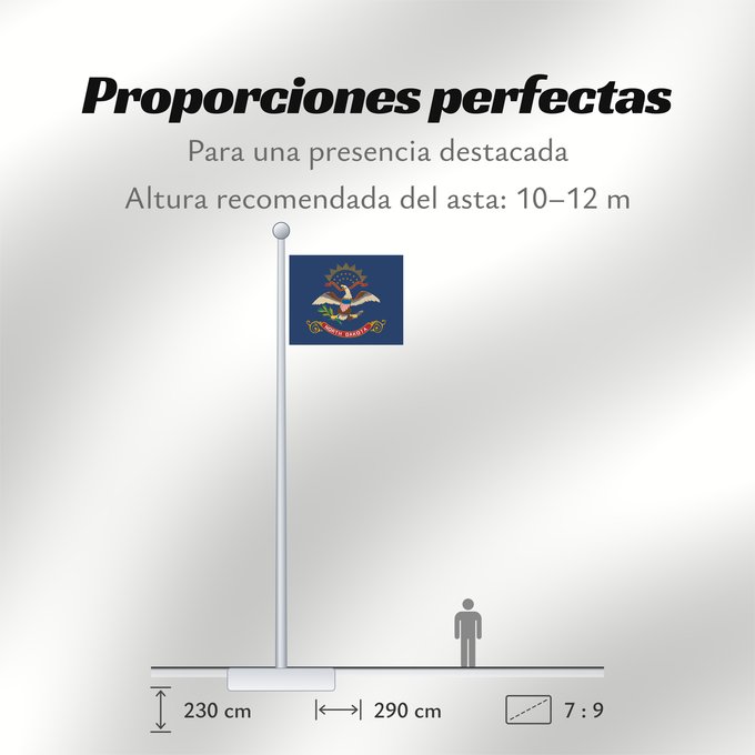 Proporciones de la bandera: North Dakota Dakota du Nord Dakota del Norte North Dakotas Dakota del Nord ᏧᏴᏢ ᏓᎧᏓ ᎦᏓᏘ Ka hae Kakoka ‘Ākau Dacota Septentrionalis Nord-Dakotas flagg Náhookǫsjí Díkóodah Hahoodzo bidah naatʼaʼí Флаг Северной Дакоты Američke savezne države Severne Dakote Пр
