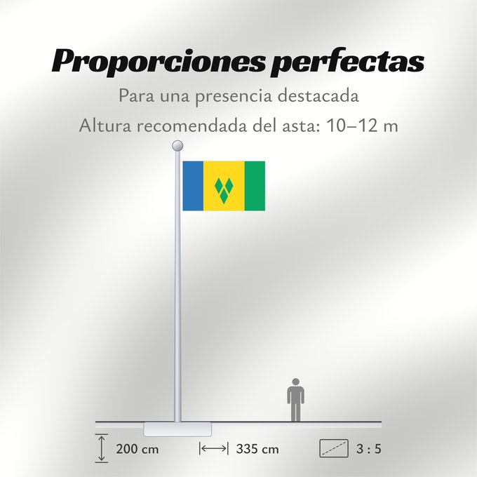 Proporciones de la bandera: Saint Vincent and the Grenadines Saint-Vincent-et-les Grenadines San Vicente y las Granadinas St. Vincent und die Grenadinen Saint Vincent e Grenadine Флаг Сент-Винсента и Гренадин Saint Vincenta in Grenadin
