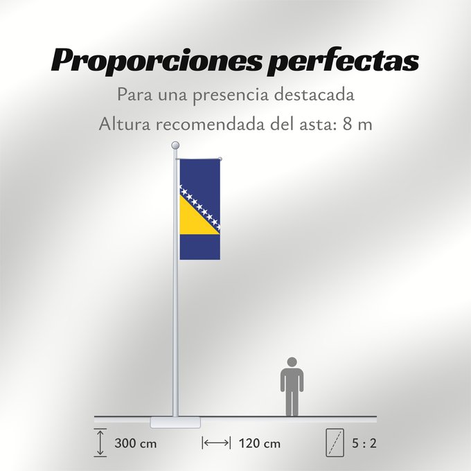 Proporciones de la bandera: Bosnia and Herzegovina Bosnie-Herzégovine Bosnia y Herzegovina Bosnien und Herzegowina Bosnia-Erzegovina Bosnië en Herzegovina Bośni i Hercegowiny علم البوسنة والهرسك Bosne i Hercegovine Bosny a Hercegoviny Боснꙑ ꙁнамѧ / Ⰱⱁⱄⱀⱏⰺ ⰸⱀⰰⰿⱔ Bosnien-Hercegovinas