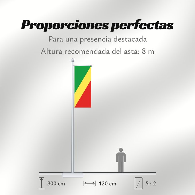 Proporciones de la bandera: Republic of the Congo	Congo	République du Congo	República del Congo	Republik Kongo	Repubblica del Congo	República do Congo	علم الكونغو	Banniel Republik Kongo	La Respubliko Kongo	Kongoar bandera	پرچم جمهوری کنگو	Dalapo ya Repubilika ya Kongo	Bɛndɛ́lɛ ya Re