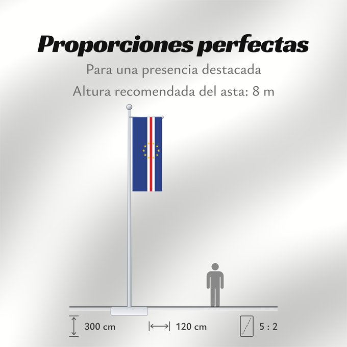 Proporciones de la bandera: Cape Verde	Cap-Vert	Cabo Verde	Kap Verde	Capo Verde	Kaapverdië  Cabo Verde	Zelenortskih otokov	Kap Verdes