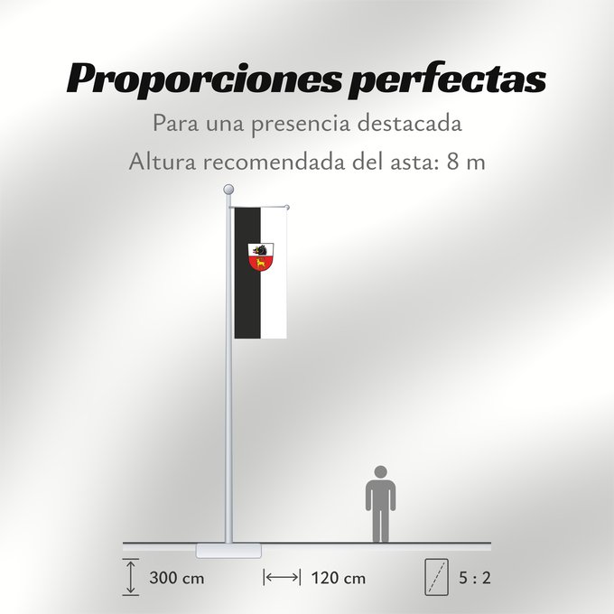 Proporciones de la bandera: Inzigkofen (Württembergisches Allgäu Oberschwaben)