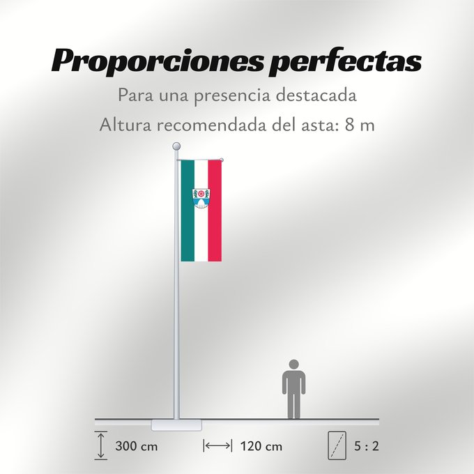 Proporciones de la bandera: Garching b.München, St (Münchener Umland)