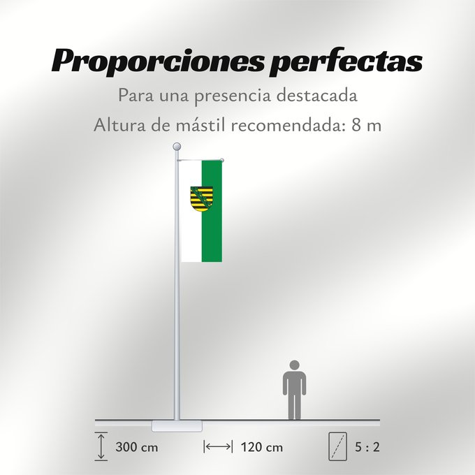Proporciones de la bandera: Saxony	Civil flag of Saxony	Saxe	Sajonia	Landesflagge Sachsens	Sassonia	Sachsens	Chorhoj Sakskeje	Flaage fon Saksen