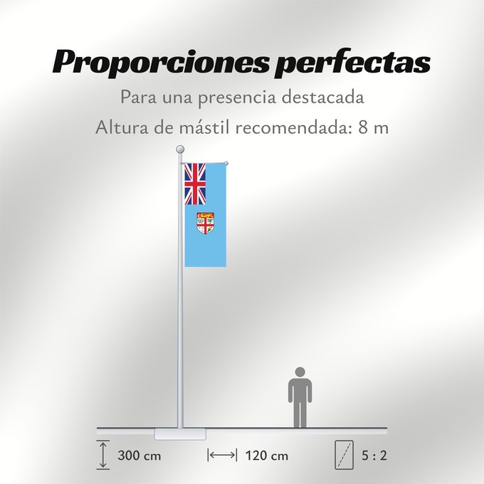 Proporciones de la bandera: Fiji	Fidji	Fiyi	Fidschi