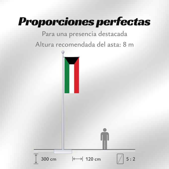 Proporciones de la bandera: Kuwait Koweït Kuwaitlabel QS Les