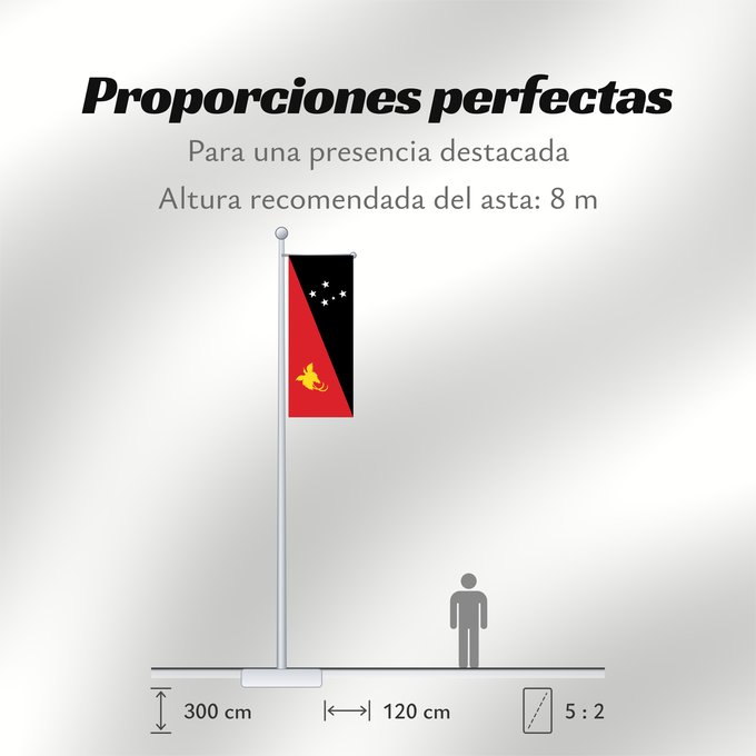 Proporciones de la bandera: Papua New Guinea	Papua New GuineaColours Pantone 186 C for red and 116 C for yellow	Papouasie-Nouvelle-Guinée	Papúa Nueva Guinea	Papua-Neuguineas	Papua Nuova Guinea	Papoea-Nieuw-Guinea	Papua-Nova Guiné	Papui-Nowej Gwinei	علم بابوا غينيا الجديدة	পাপুয়া নি